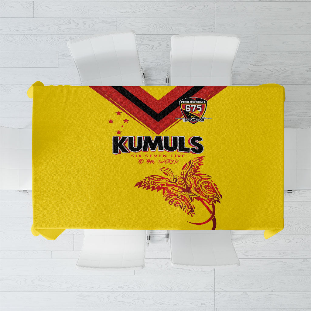 Papua New Guinea Rugby Tablecloth Six Seven Five to The World - Melanesian Pattern