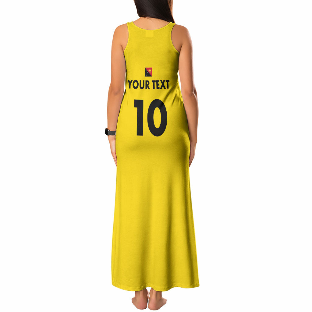 Papua New Guinea Rugby Custom Tank Maxi Dress Six Seven Five to The World - Melanesian Pattern