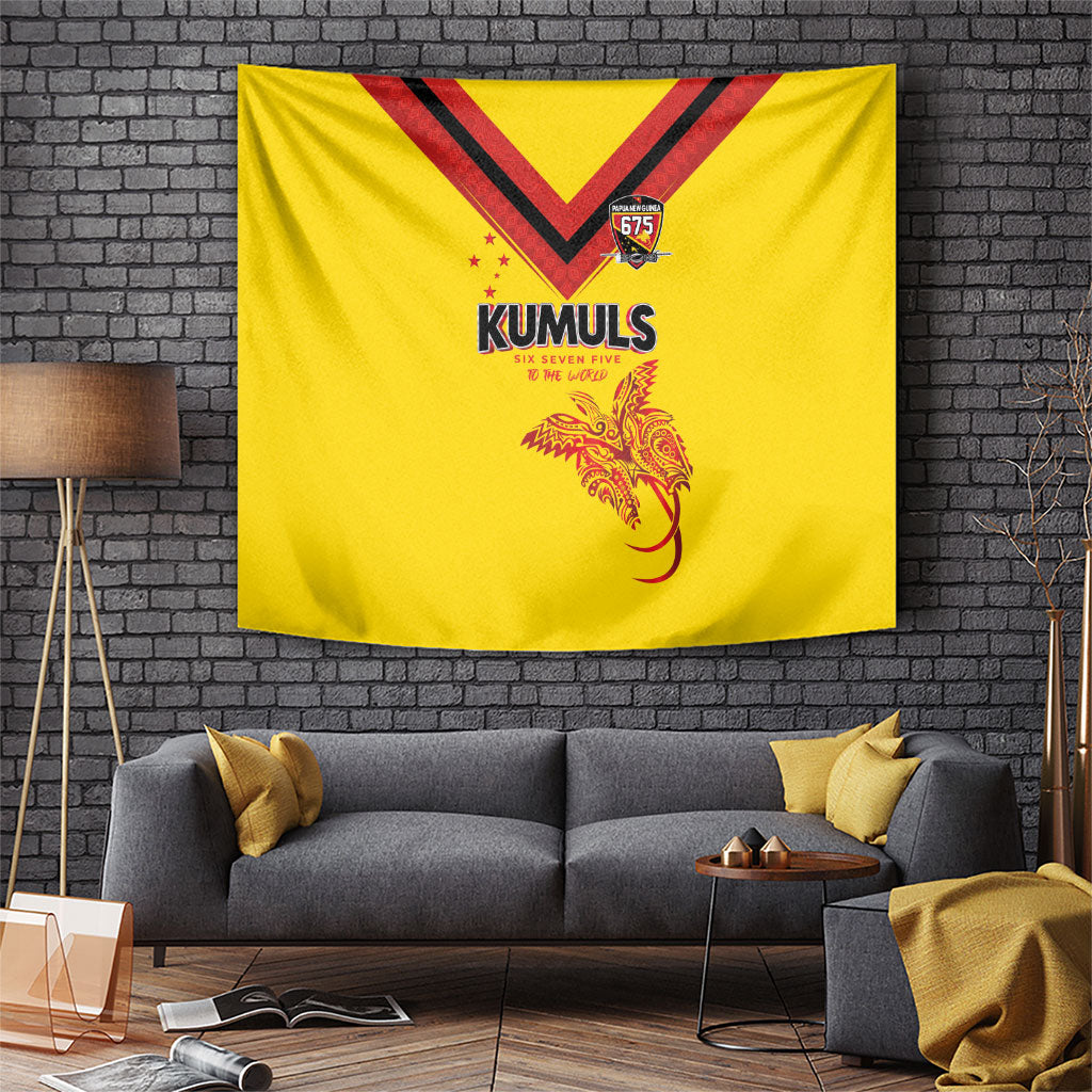 Papua New Guinea Rugby Tapestry Six Seven Five to The World - Melanesian Pattern