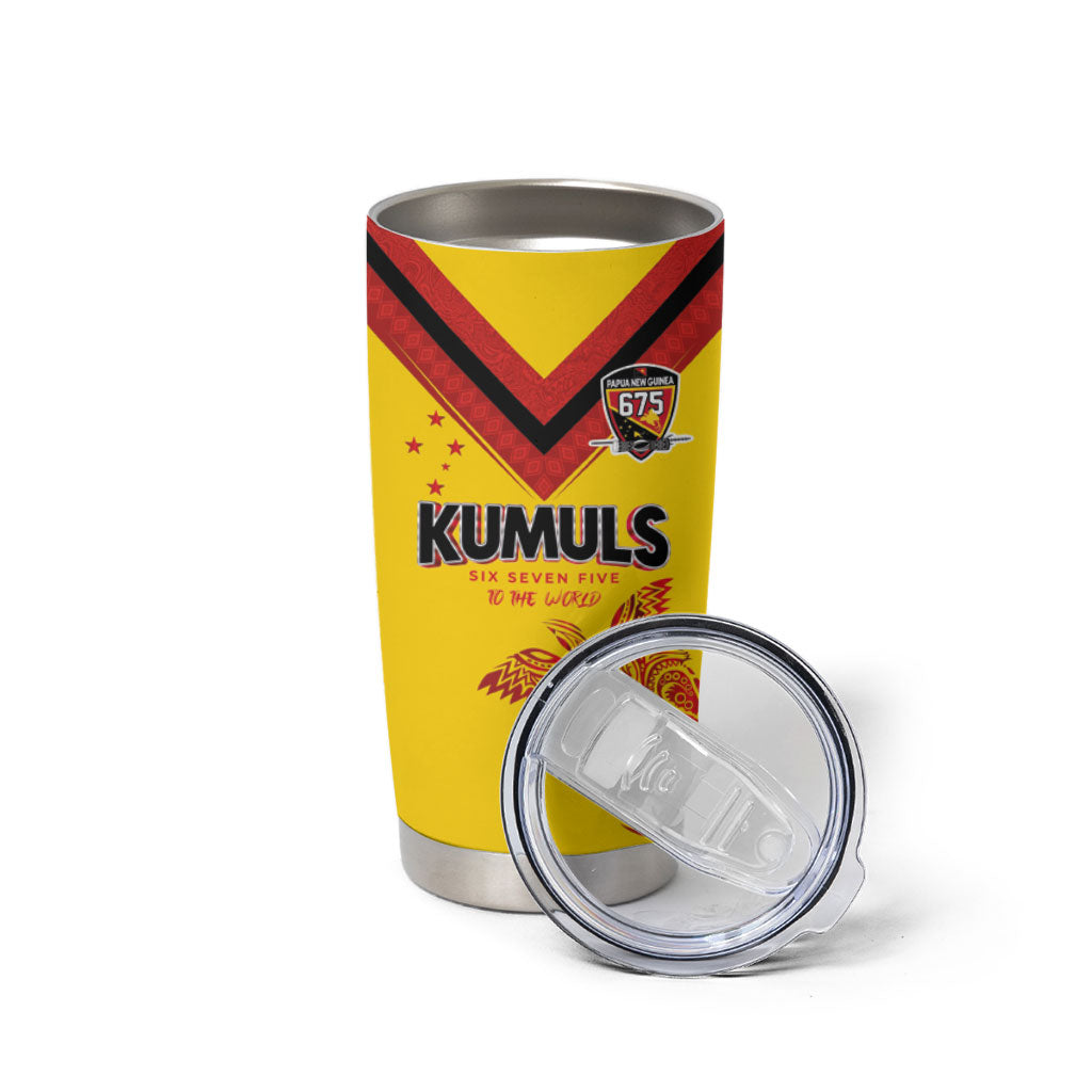 Papua New Guinea Rugby Custom Tumbler Cup Six Seven Five to The World - Melanesian Pattern