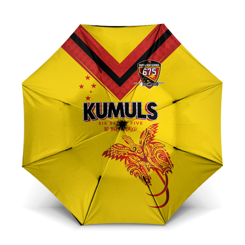 Papua New Guinea Rugby Umbrella Six Seven Five to The World - Melanesian Pattern LT03 One Size Folded 11.42 inch Opened Diameter 37.4 inch Multicolor - Polynesian Pride