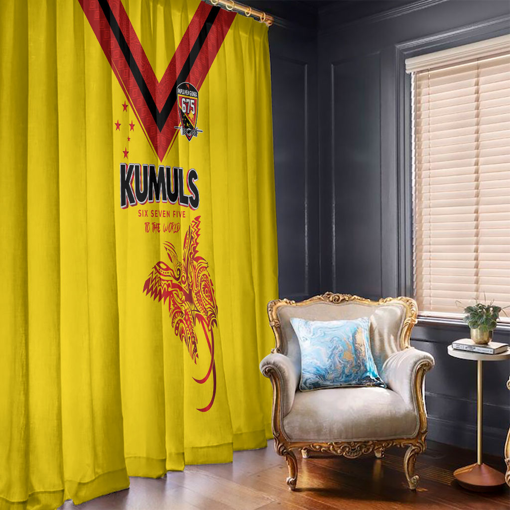 Papua New Guinea Rugby Window Curtain Six Seven Five to The World - Melanesian Pattern