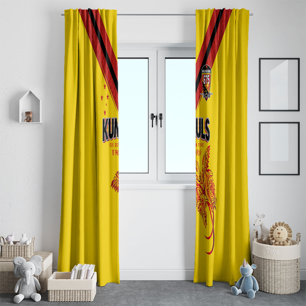 Papua New Guinea Rugby Window Curtain Six Seven Five to The World - Melanesian Pattern