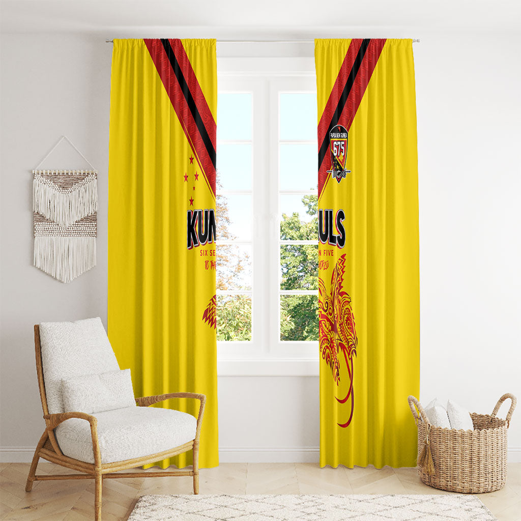Papua New Guinea Rugby Window Curtain Six Seven Five to The World - Melanesian Pattern