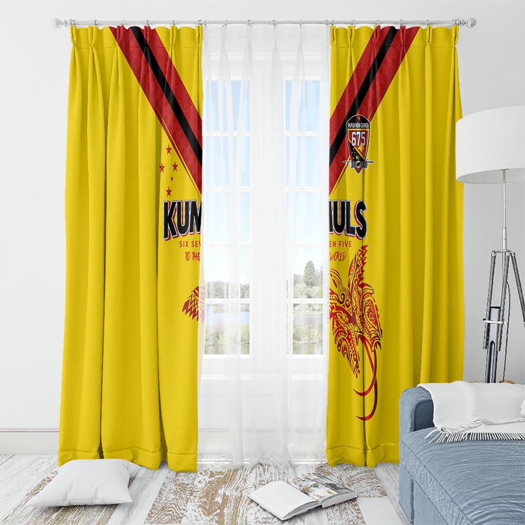 Papua New Guinea Rugby Window Curtain Six Seven Five to The World - Melanesian Pattern