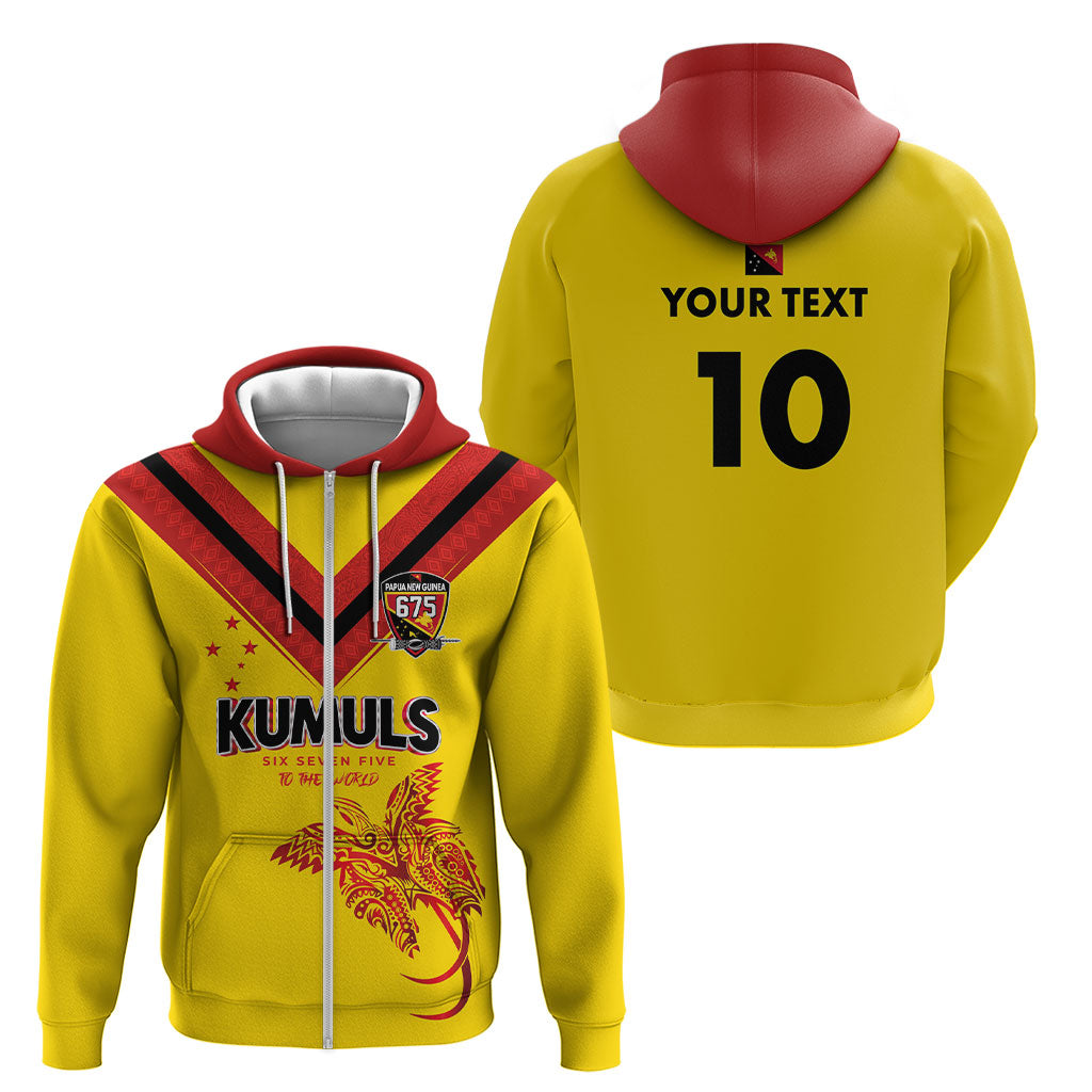 Papua New Guinea Rugby Custom Zip Hoodie Six Seven Five to The World - Melanesian Pattern