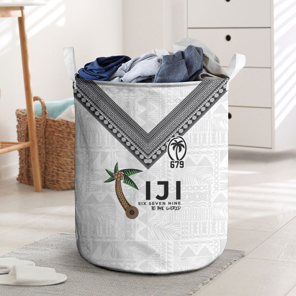 Fijian Rugby Laundry Basket Six Seven Nine to The World - Tapa Pattern