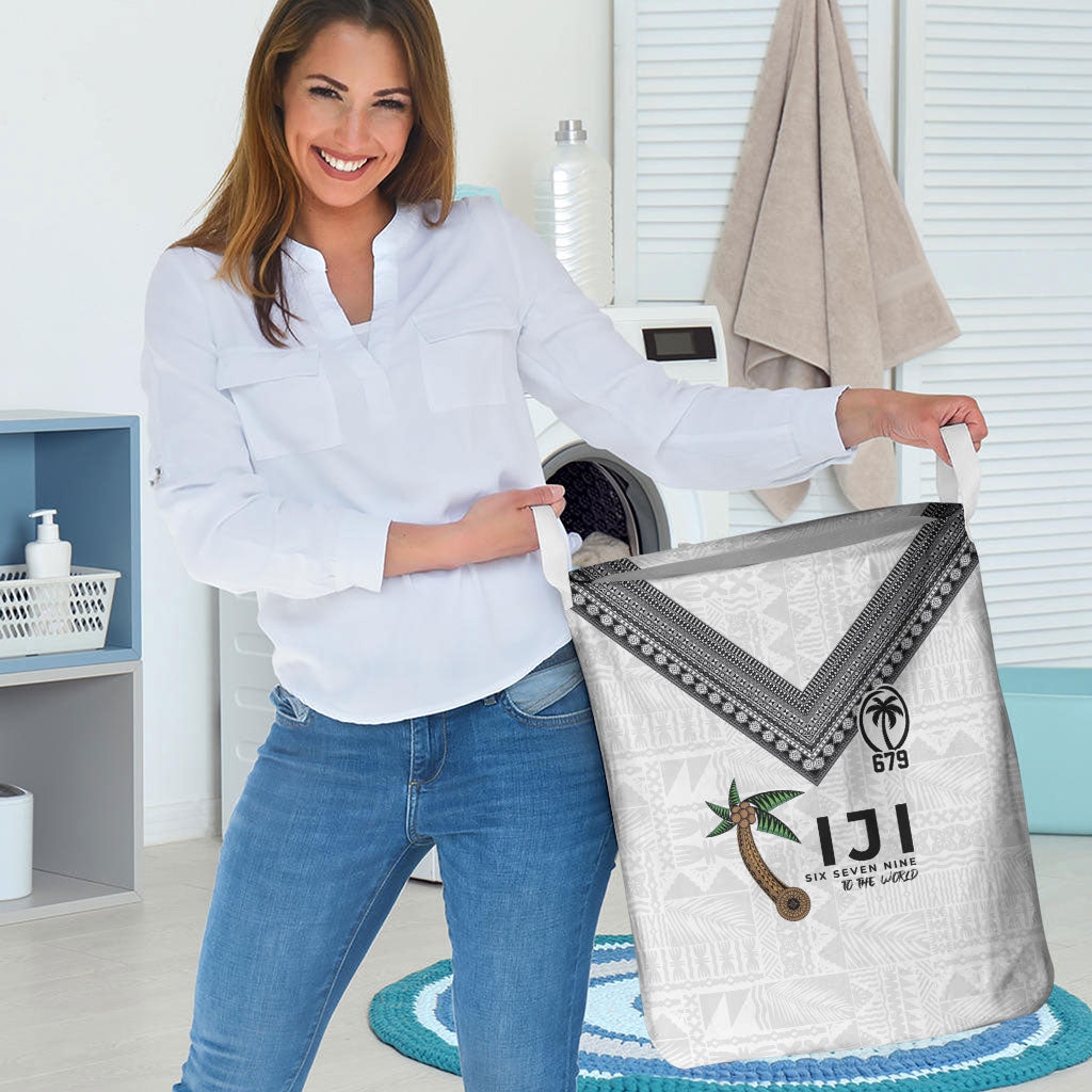 Fijian Rugby Laundry Basket Six Seven Nine to The World - Tapa Pattern