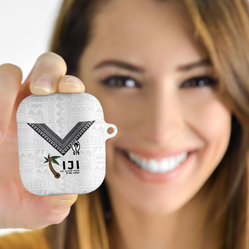 Fijian Rugby AirPods Case Six Seven Nine to The World - Tapa Pattern