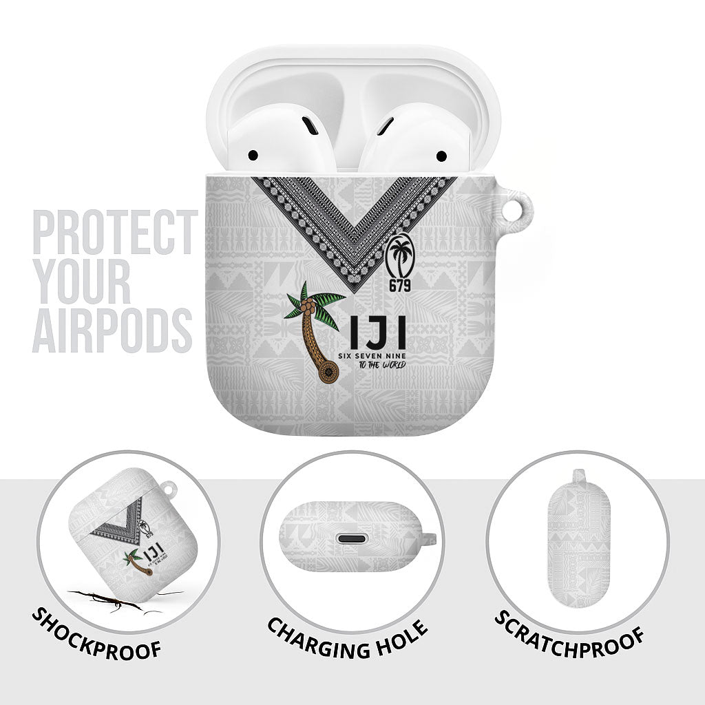 Fijian Rugby AirPods Case Six Seven Nine to The World - Tapa Pattern