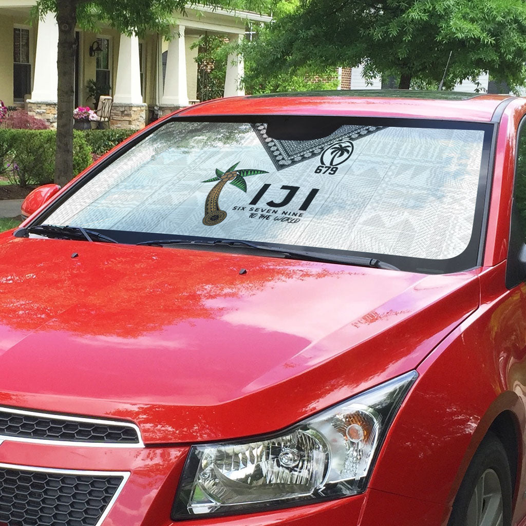 Fijian Rugby Auto Sun Shade Six Seven Nine to The World - Tapa Pattern