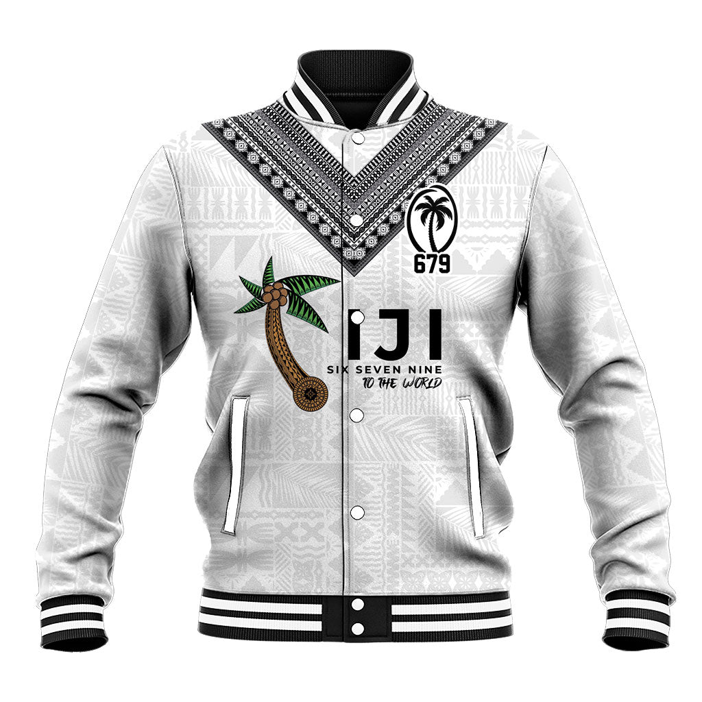 Fijian Rugby Baseball Jacket Six Seven Nine to The World - Tapa Pattern