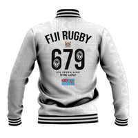 Fijian Rugby Baseball Jacket Six Seven Nine to The World - Tapa Pattern