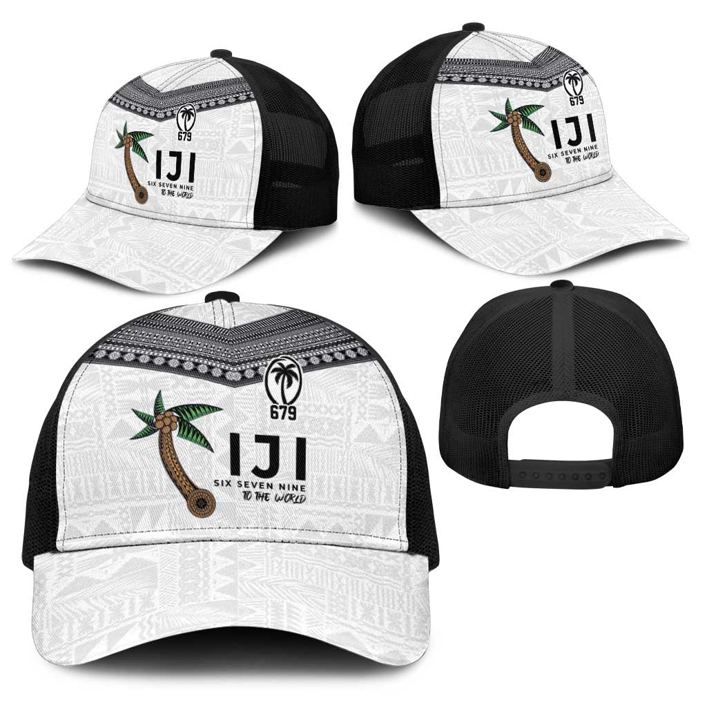 Fijian Rugby Baseball Net Cap Six Seven Nine to The World - Tapa Pattern