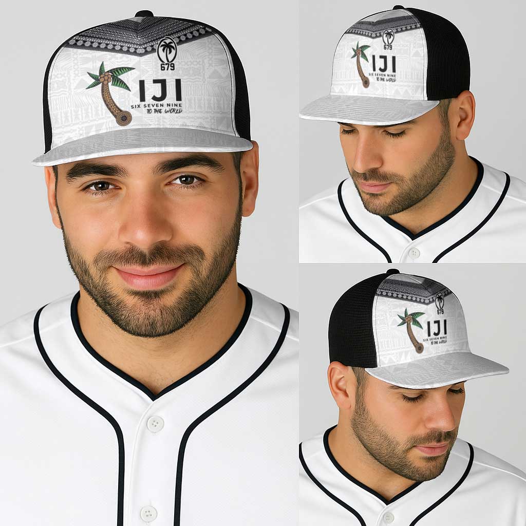 Fijian Rugby Baseball Net Cap Six Seven Nine to The World - Tapa Pattern