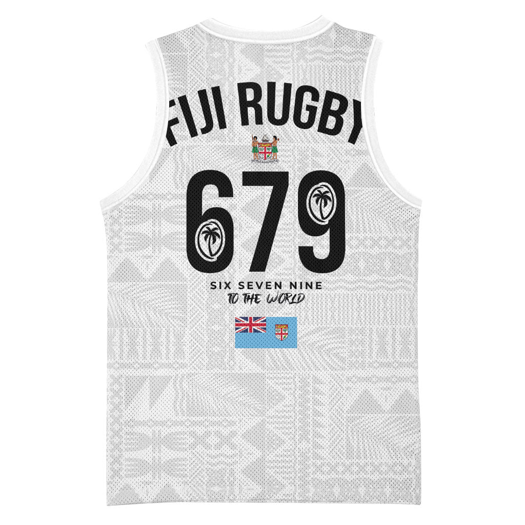 Fijian Rugby Basketball Jersey Six Seven Nine to The World - Tapa Pattern