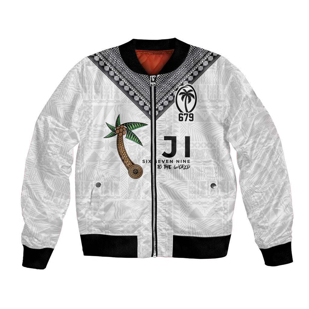Fijian Rugby Bomber Jacket Six Seven Nine to The World - Tapa Pattern