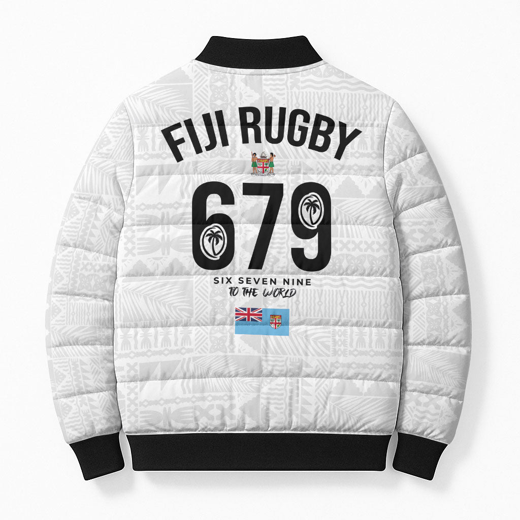 Fijian Rugby Bomber Puffer Jacket Six Seven Nine to The World - Tapa Pattern