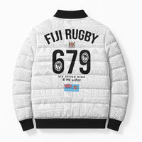 Fijian Rugby Bomber Puffer Jacket Six Seven Nine to The World - Tapa Pattern