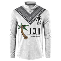 Fijian Rugby Button Sweatshirt Six Seven Nine to The World - Tapa Pattern