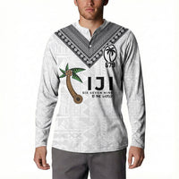 Fijian Rugby Button Sweatshirt Six Seven Nine to The World - Tapa Pattern