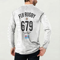 Fijian Rugby Button Sweatshirt Six Seven Nine to The World - Tapa Pattern