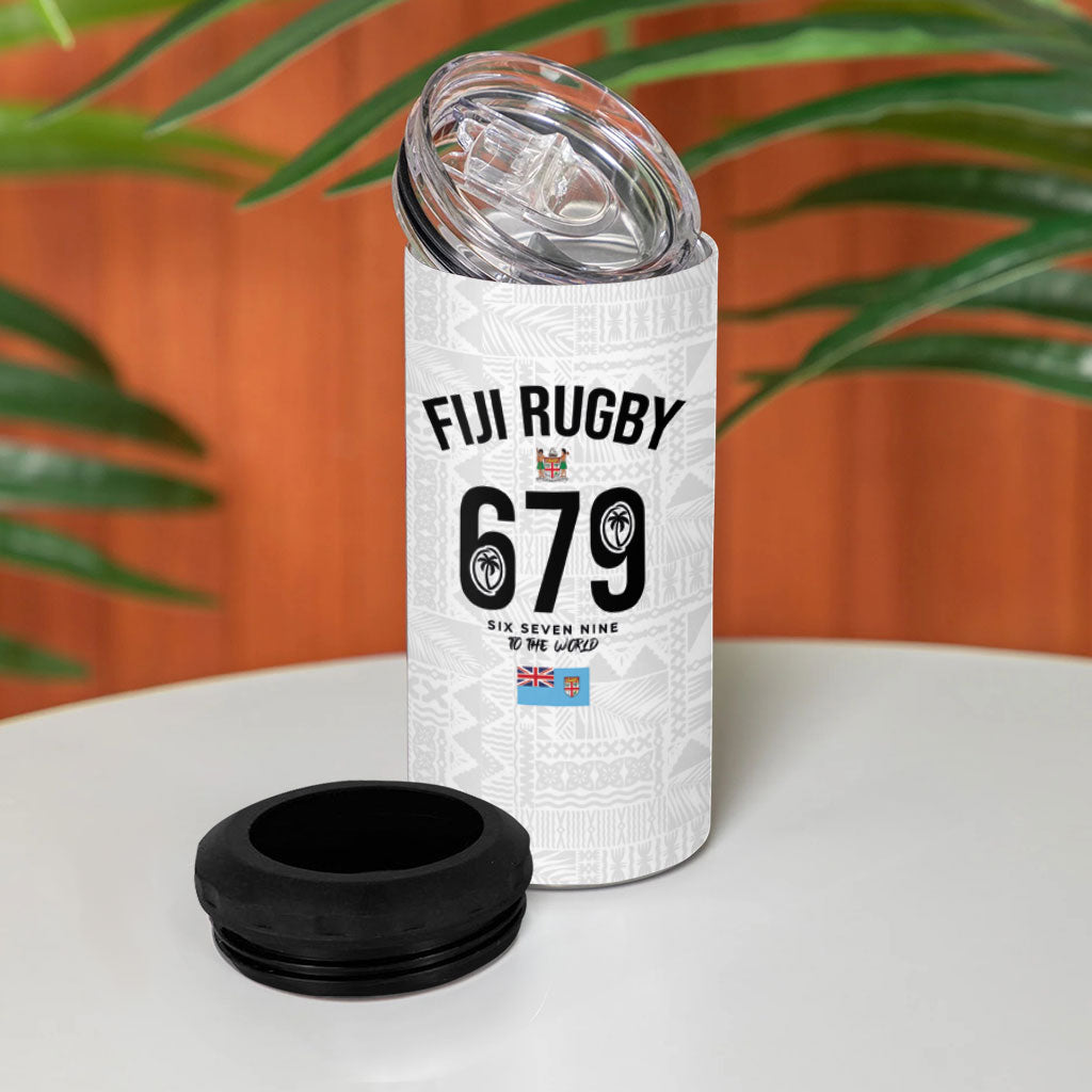 Fijian Rugby 4 in 1 Can Cooler Tumbler Six Seven Nine to The World - Tapa Pattern LT03 - Polynesian Pride