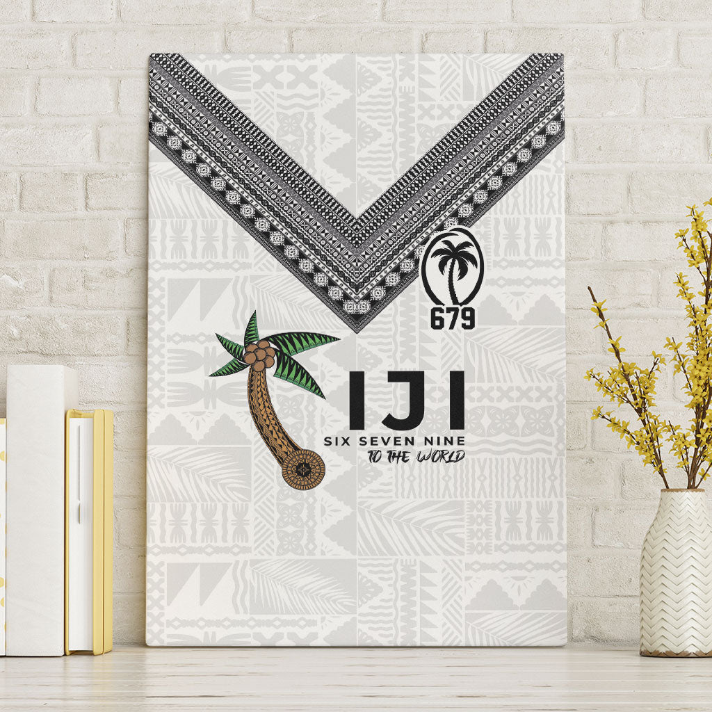 Fijian Rugby Canvas Wall Art Six Seven Nine to The World - Tapa Pattern
