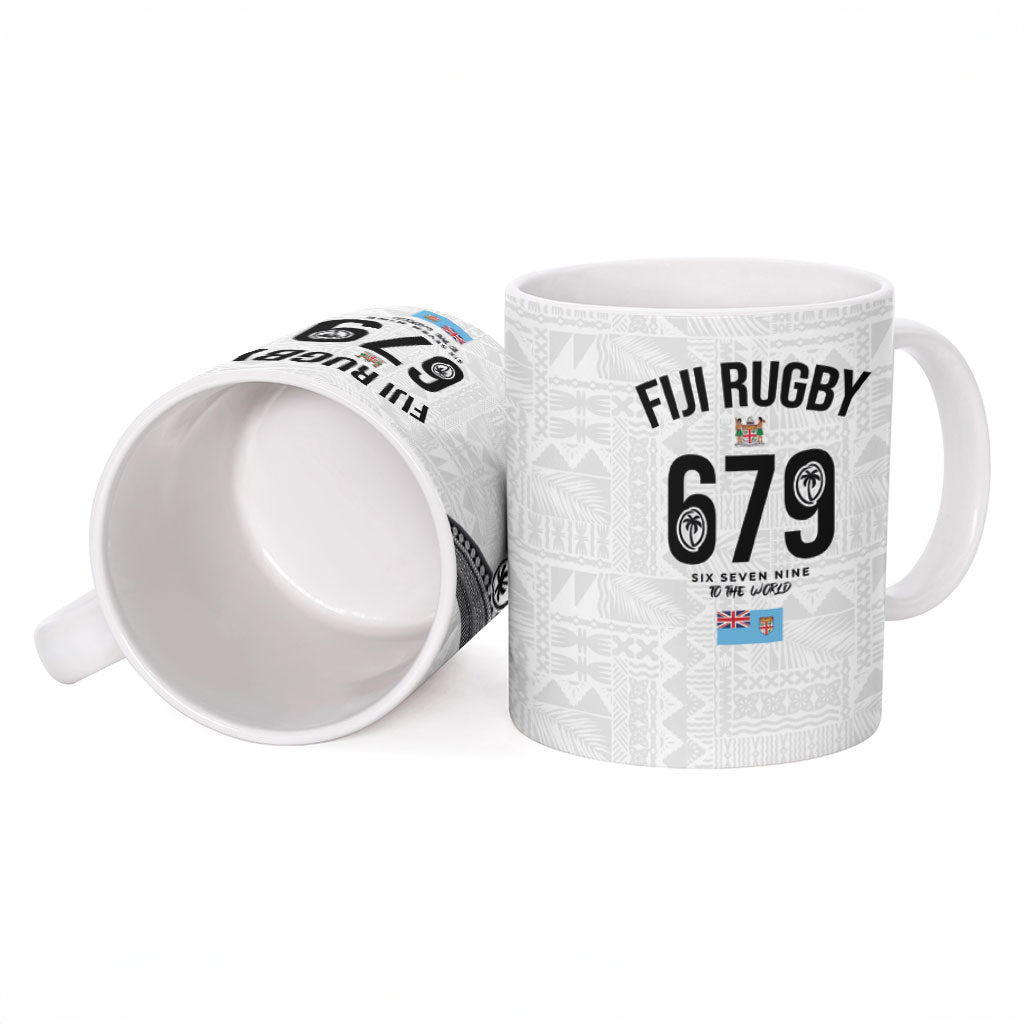 Fijian Rugby Ceramic Mug Six Seven Nine to The World - Tapa Pattern