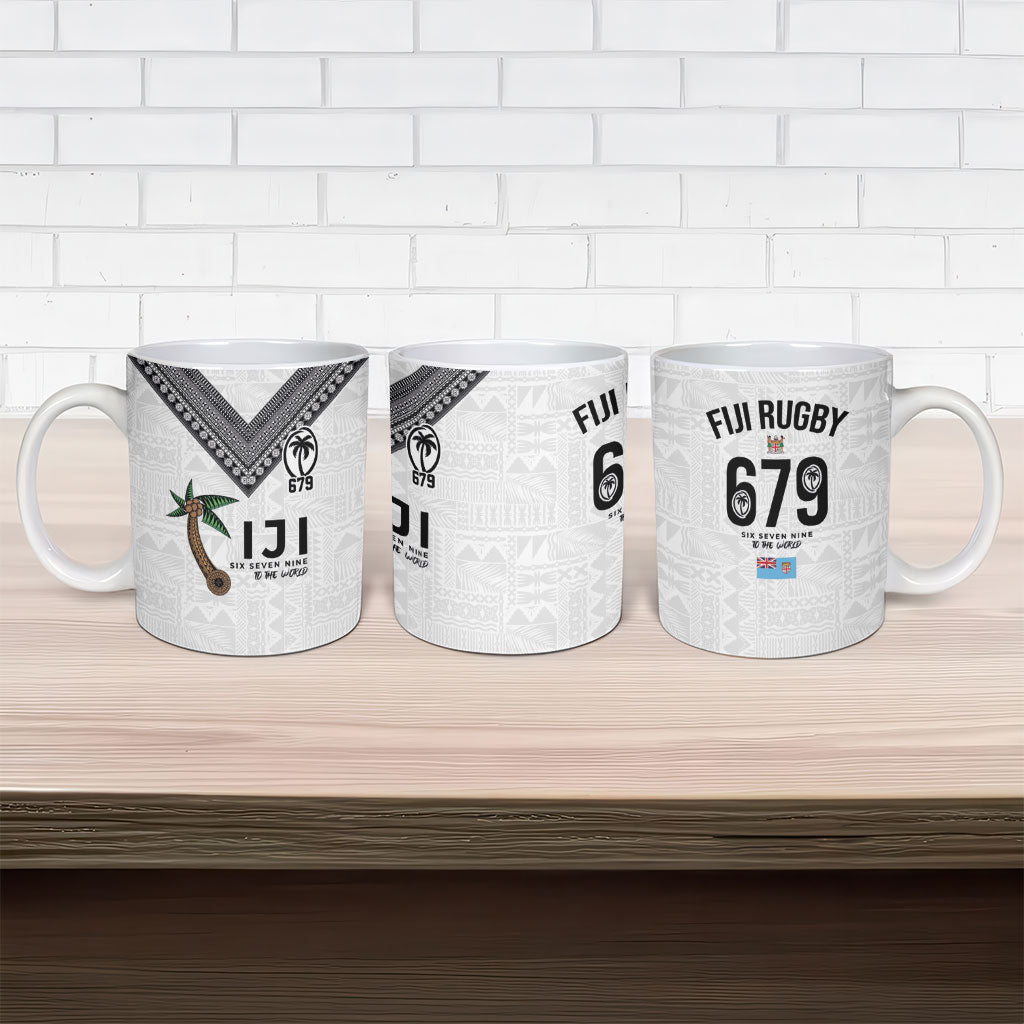 Fijian Rugby Ceramic Mug Six Seven Nine to The World - Tapa Pattern
