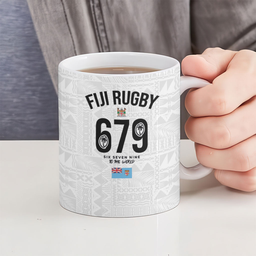 Fijian Rugby Ceramic Mug Six Seven Nine to The World - Tapa Pattern