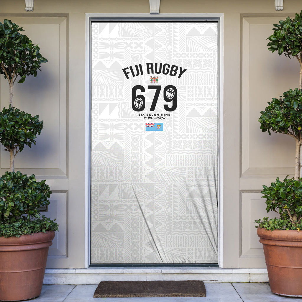 Fijian Rugby Door Cover Six Seven Nine to The World - Tapa Pattern