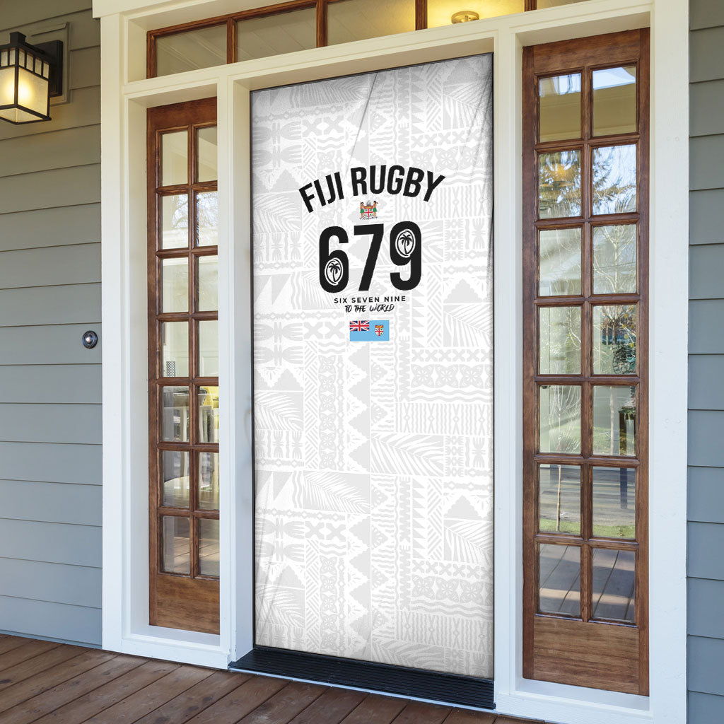 Fijian Rugby Door Cover Six Seven Nine to The World - Tapa Pattern