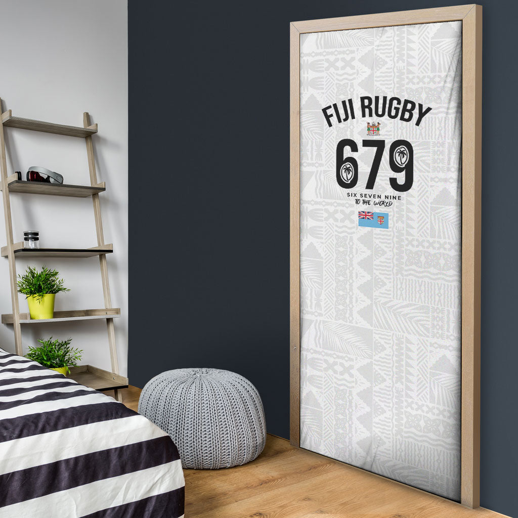 Fijian Rugby Door Cover Six Seven Nine to The World - Tapa Pattern