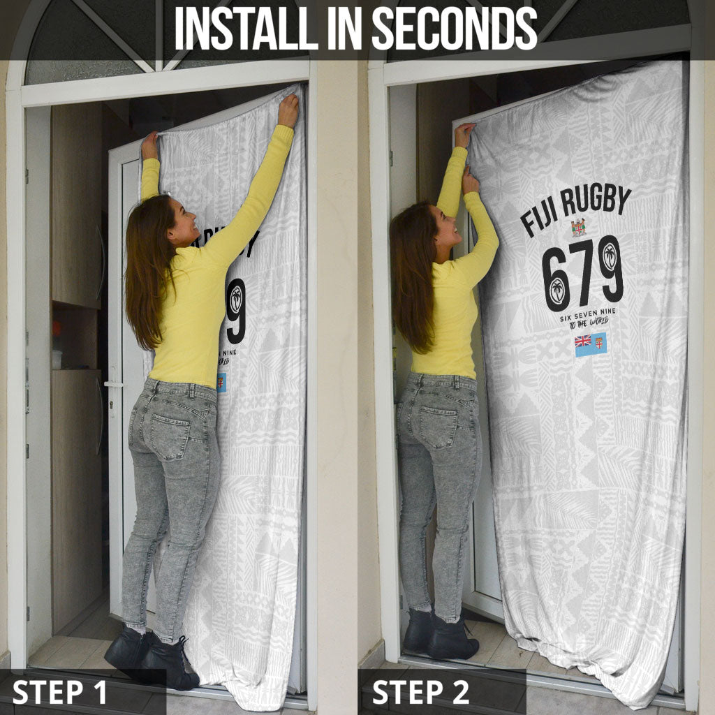 Fijian Rugby Door Cover Six Seven Nine to The World - Tapa Pattern