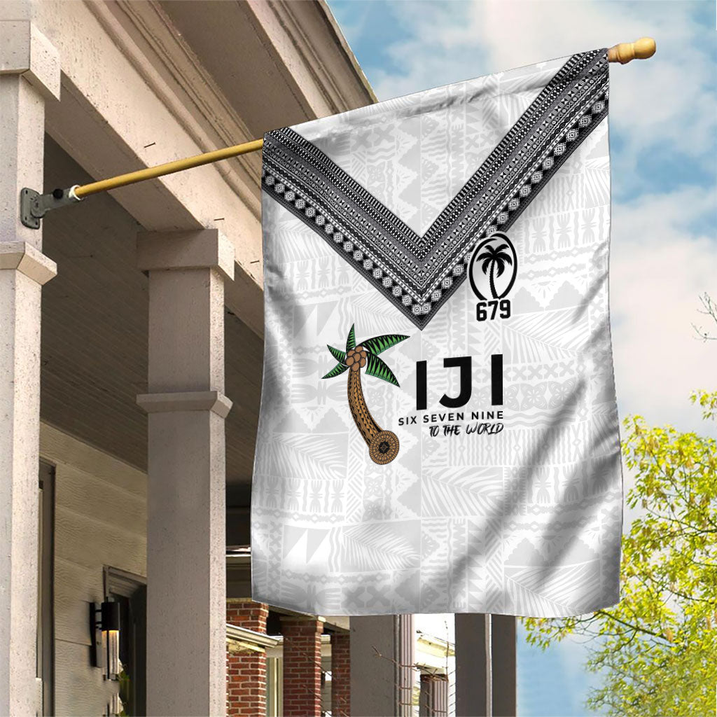 Fijian Rugby Garden Flag Six Seven Nine to The World - Tapa Pattern