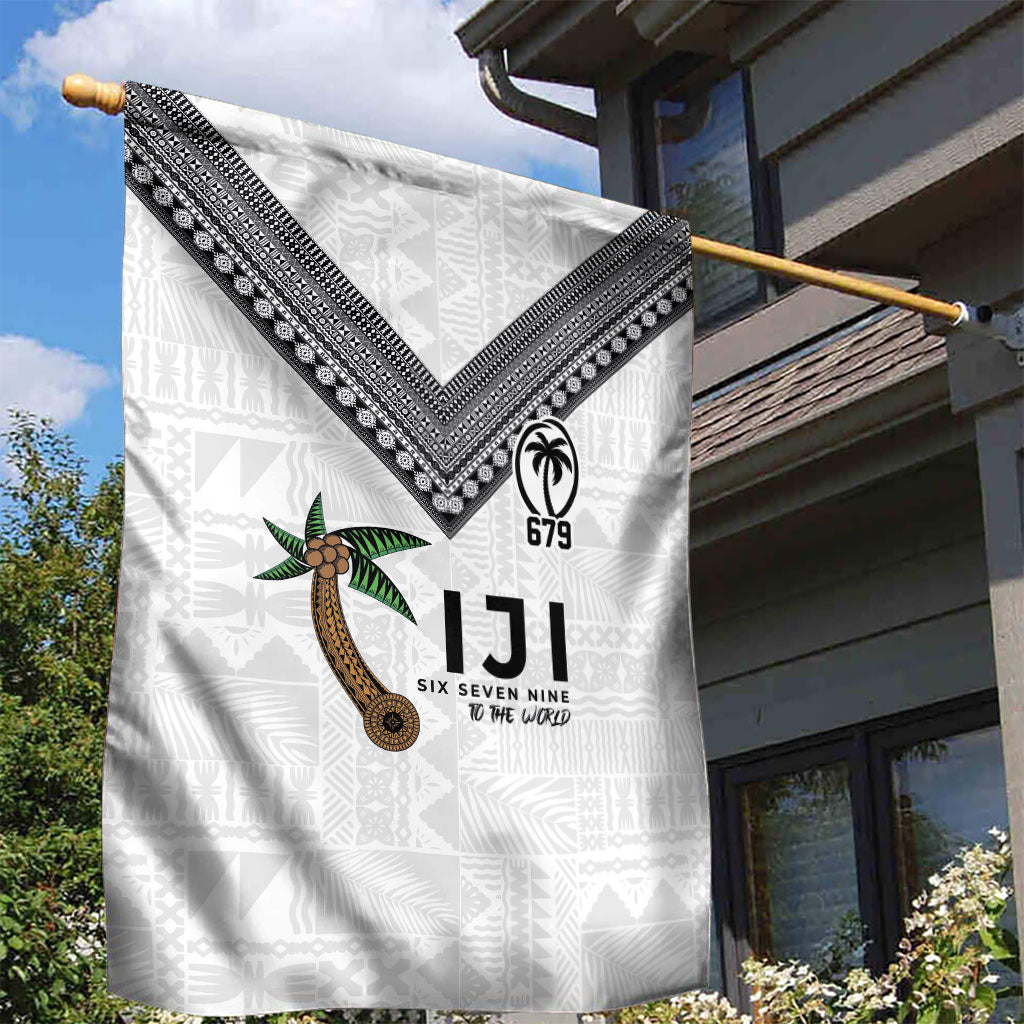 Fijian Rugby Garden Flag Six Seven Nine to The World - Tapa Pattern