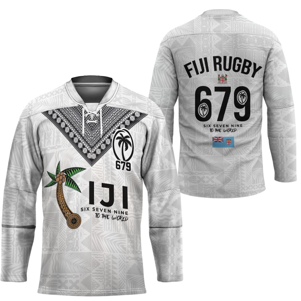 Fijian Rugby Hockey Jersey Six Seven Nine to The World - Tapa Pattern