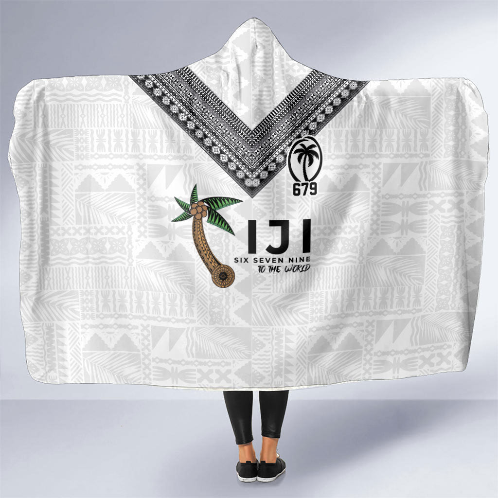 Fijian Rugby Hooded Blanket Six Seven Nine to The World - Tapa Pattern