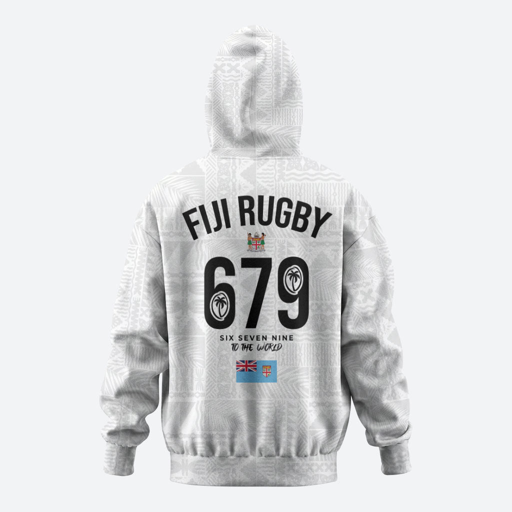 Fijian Rugby Hoodie Six Seven Nine to The World - Tapa Pattern