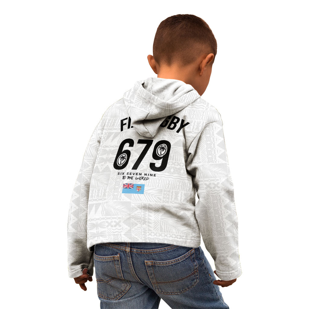 Fijian Rugby Kid Hoodie Six Seven Nine to The World - Tapa Pattern