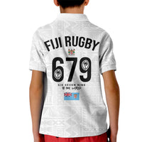 Fijian Rugby Kid Polo Shirt Six Seven Nine to The World - Tapa Pattern
