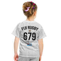 Fijian Rugby Kid T Shirt Six Seven Nine to The World - Tapa Pattern