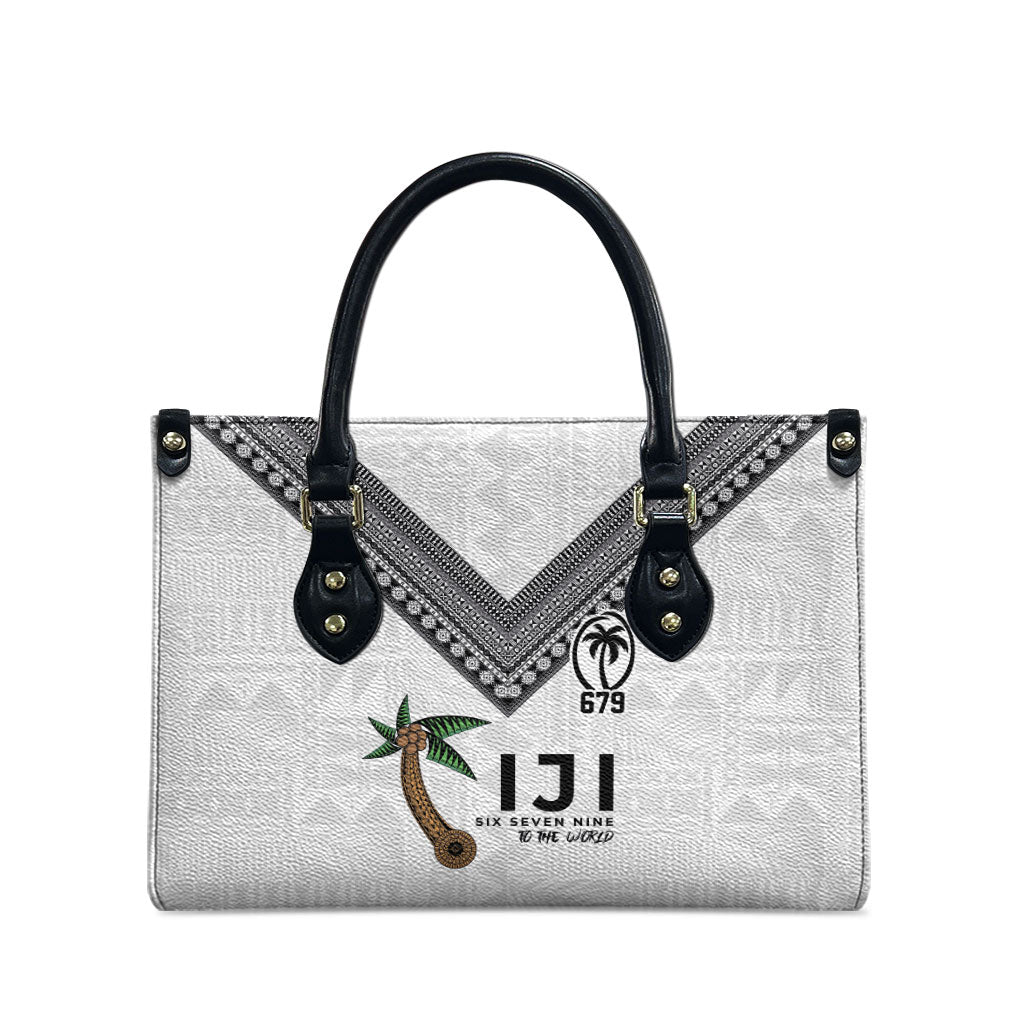 Fijian Rugby Leather Bag Six Seven Nine to The World - Tapa Pattern