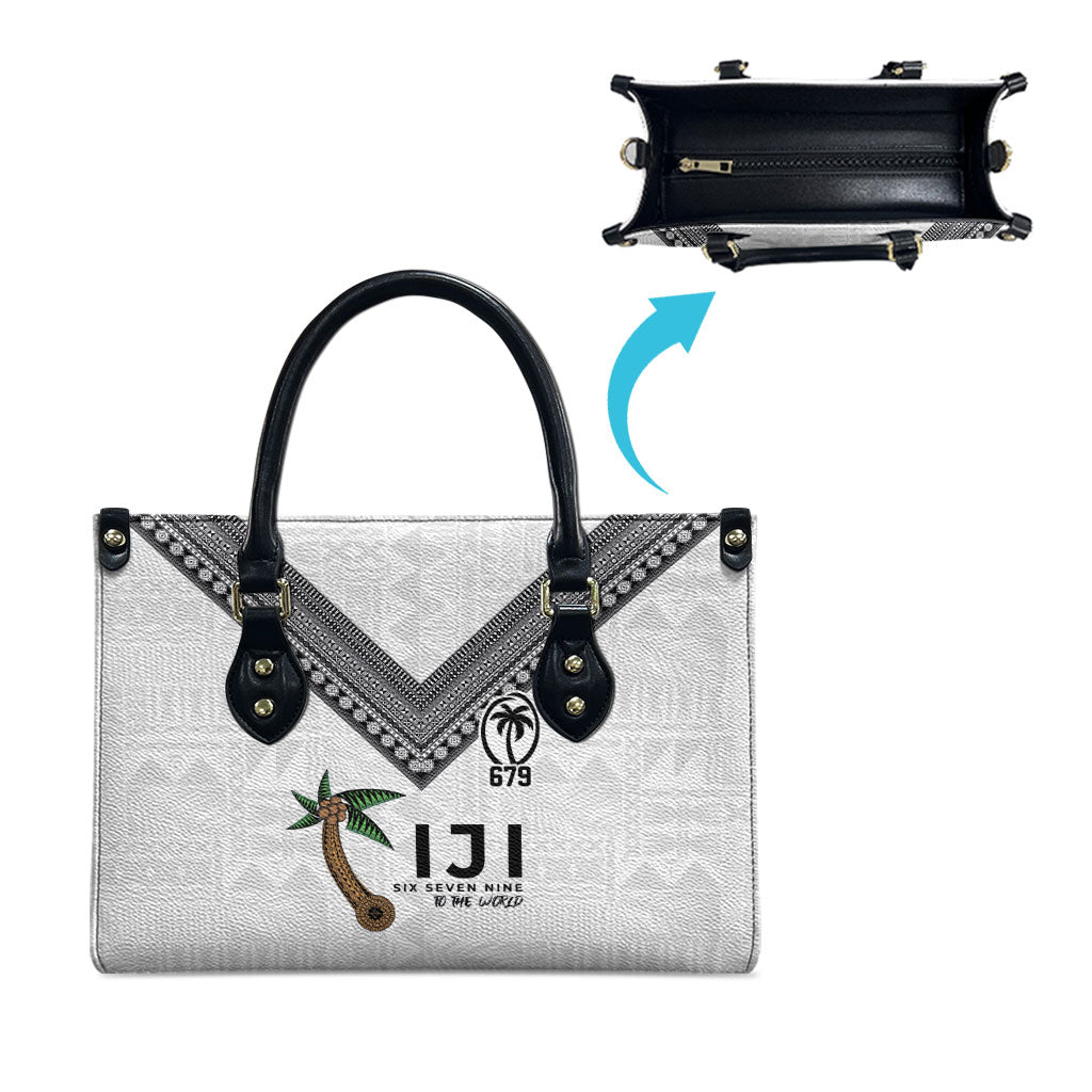 Fijian Rugby Leather Bag Six Seven Nine to The World - Tapa Pattern