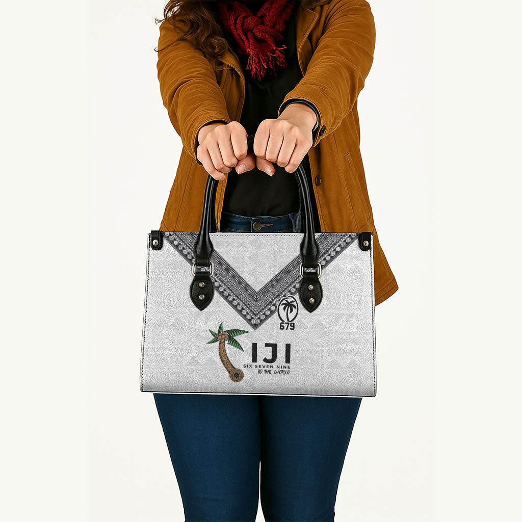 Fijian Rugby Leather Bag Six Seven Nine to The World - Tapa Pattern