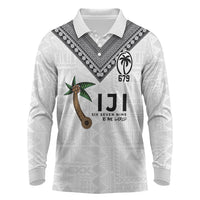 Fijian Rugby Long Sleeve Polo Shirt Six Seven Nine to The World - Tapa Pattern