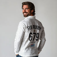 Fijian Rugby Long Sleeve Polo Shirt Six Seven Nine to The World - Tapa Pattern