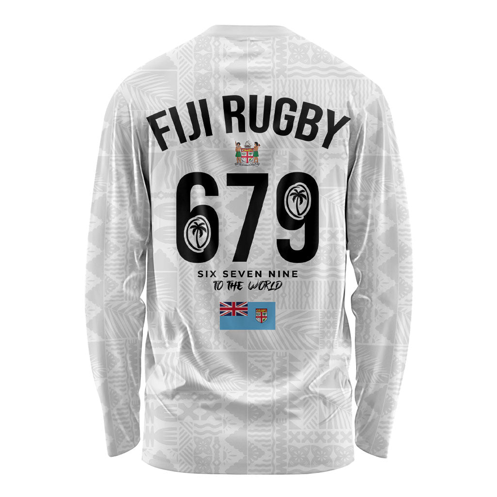 Fijian Rugby Long Sleeve Shirt Six Seven Nine to The World - Tapa Pattern