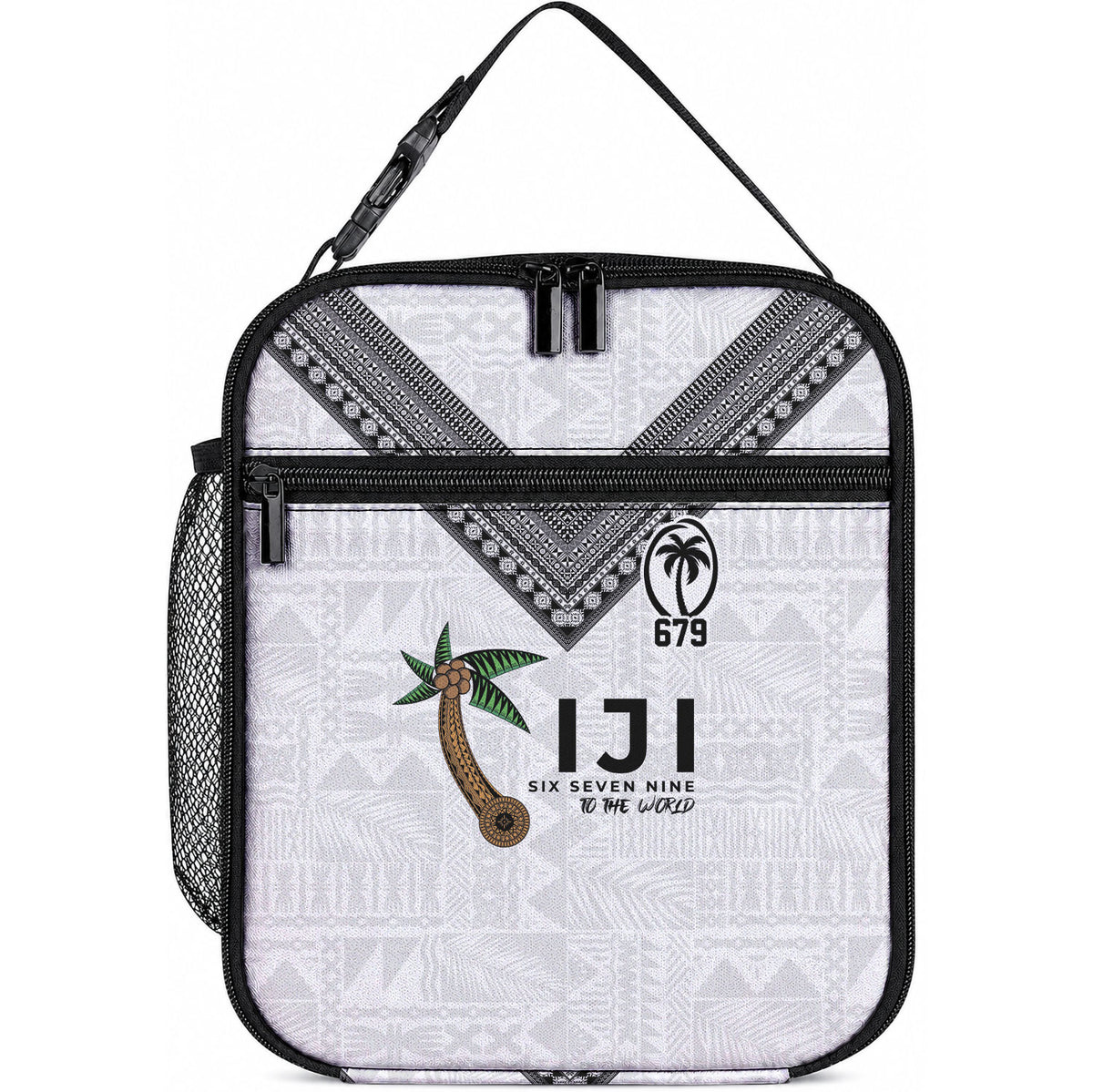 Fijian Rugby Lunch Bag Six Seven Nine to The World - Tapa Pattern